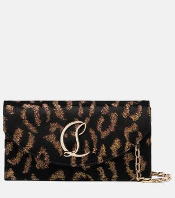 Leopard-print velvet clutch | Christian Louboutin
