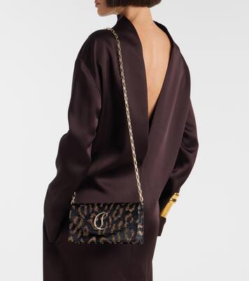 Leopard-print velvet clutch | Christian Louboutin