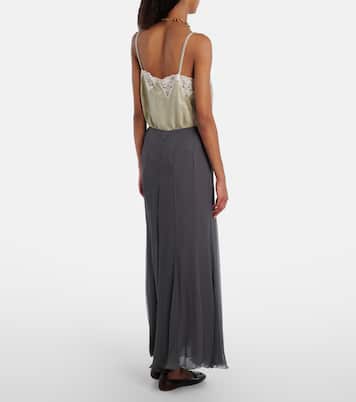 Paneled high-rise silk muslin maxi skirt | Chloé