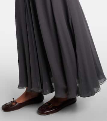 Paneled high-rise silk muslin maxi skirt | Chloé