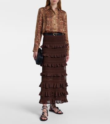 Hypnotic snake-print silk shirt | Zimmermann