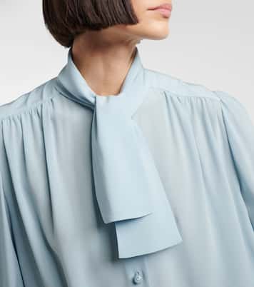 Schluppenbluse aus Crêpe de Chine aus Seide | Valentino