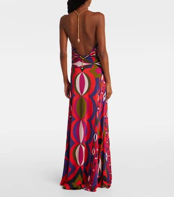 Top Iride de sarga de seda adornado | Pucci