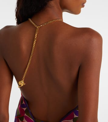 Top Iride de sarga de seda adornado | Pucci