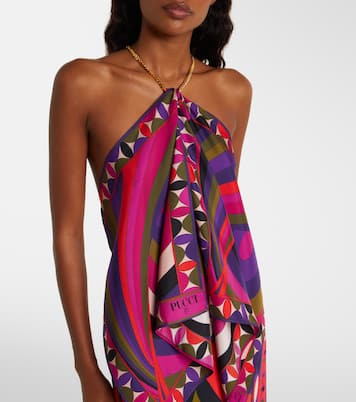 Top Iride de sarga de seda adornado | Pucci