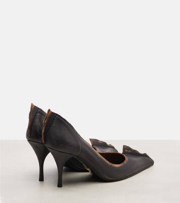 Antiqued 85 leather pumps | Prada