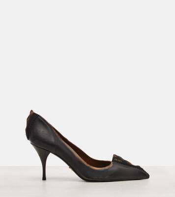Antiqued 85 leather pumps | Prada