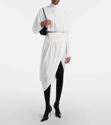 Asymmetric jersey midi skirt | Alaïa