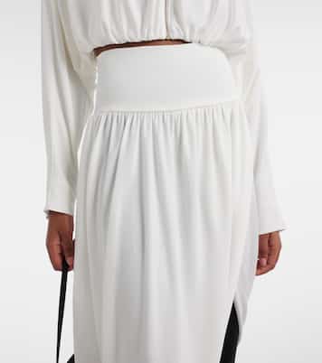 Asymmetric jersey midi skirt | Alaïa