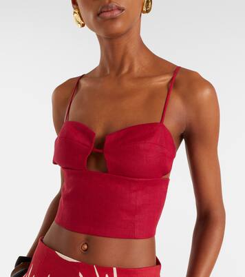 Cropped-Top Imperia aus Leinen | Cala de la Cruz