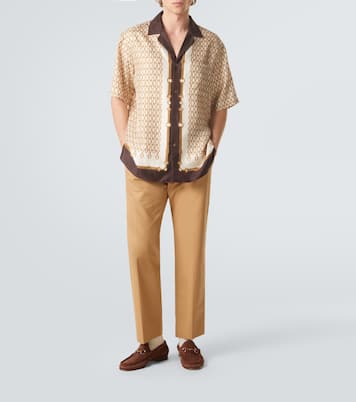 Bamboo Horsebit woven suede loafers | Gucci