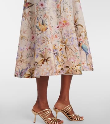 Bedrucktes Midikleid Rebellion aus Leinen | Zimmermann