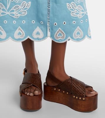 75 leather platform sandals | Farm Rio