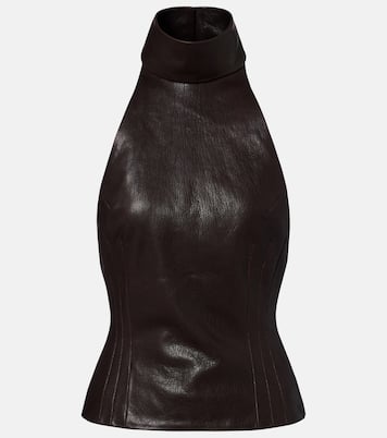 Halterneck leather top | Magda Butrym