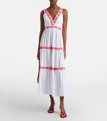 Besticktes Maxikleid Petalia aus Baumwolle | Heidi Klein