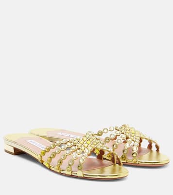 Sandalias Tequila de piel con cristales | Aquazzura