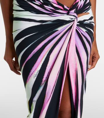 Falda midi estampada fruncida | Roberto Cavalli