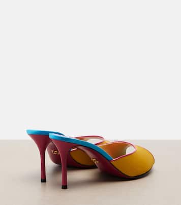 Keira leather-trimmed satin mules | Dolce&Gabbana
