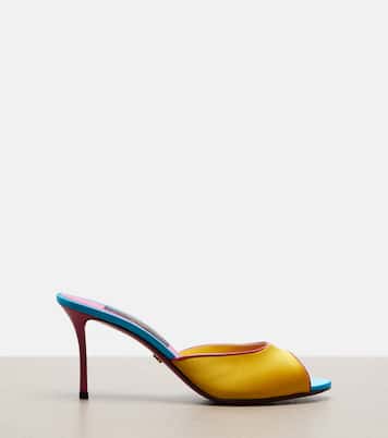 Keira leather-trimmed satin mules | Dolce&Gabbana