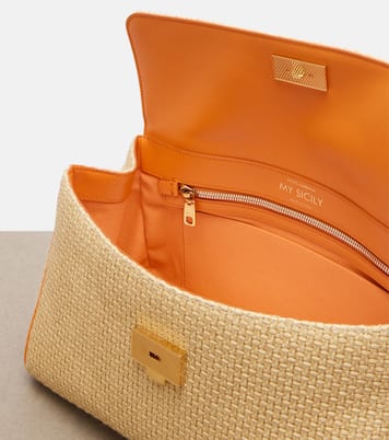 Bolso al hombro Sicily Small de rafia | Dolce&Gabbana