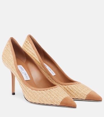 Love suede-trimmed raffia pumps | Jimmy Choo