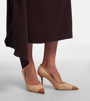 Love suede-trimmed raffia pumps | Jimmy Choo