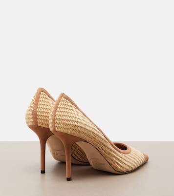 Love suede-trimmed raffia pumps | Jimmy Choo