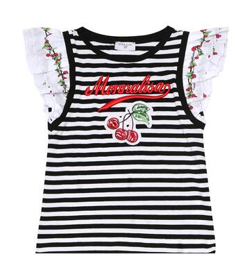 Striped stretch-cotton T-shirt | Monnalisa