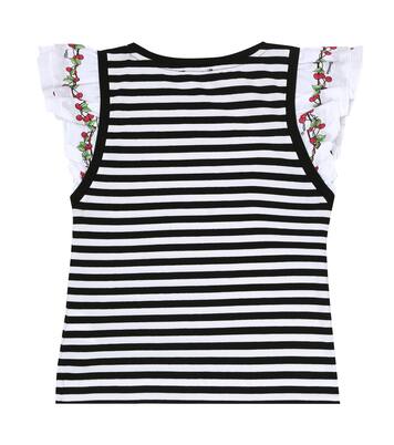 Striped stretch-cotton T-shirt | Monnalisa