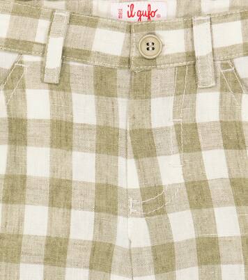 Baby checked linen shorts | Il Gufo