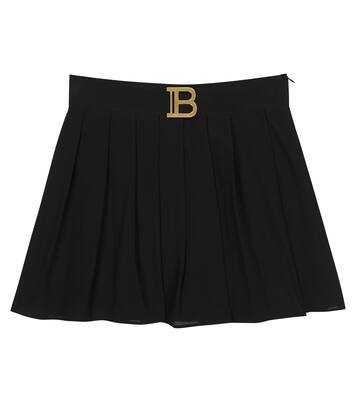 Pleated silk skirt | Balmain Kids