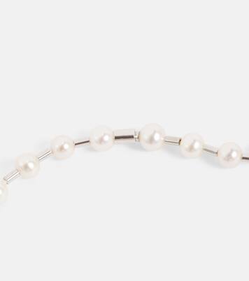 Halskette Vita aus 18kt Weißgold mit Diamanten und Perlen | Eéra