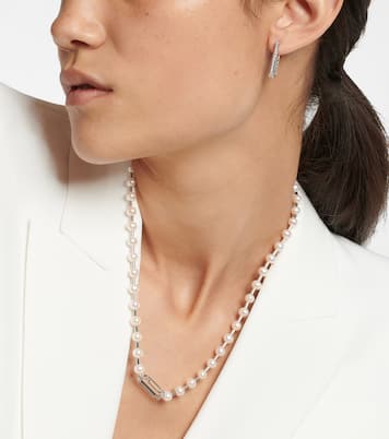 Halskette Vita aus 18kt Weißgold mit Diamanten und Perlen | Eéra