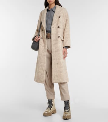 Metallic leather lace-up boots | Brunello Cucinelli