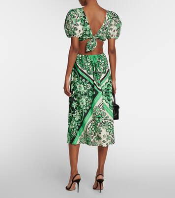 Bedrucktes Midikleid aus Baumwolle | REDValentino