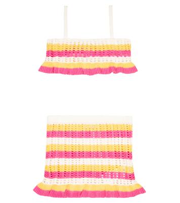 Striped crochet top and skirt | Monnalisa