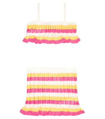 Striped crochet top and skirt | Monnalisa