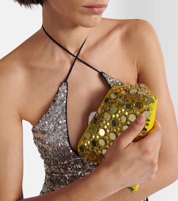 Verzierte Clutch Midnight Mini aus Leder | The Attico