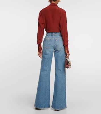 Jeans flared de tiro alto | Balmain