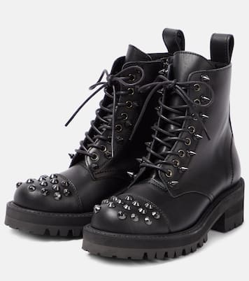 Embellished leather biker boots  | Junya Watanabe