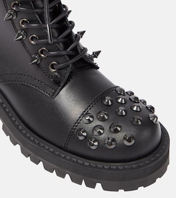 Embellished leather biker boots  | Junya Watanabe