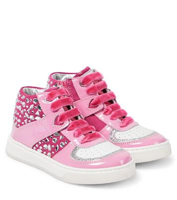 Embellished leather sneakers | Monnalisa