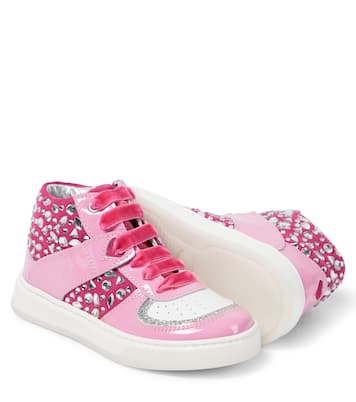 Embellished leather sneakers | Monnalisa