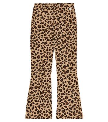 Leopard-print jersey flared pants | Monnalisa