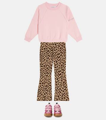 Leopard-print jersey flared pants | Monnalisa