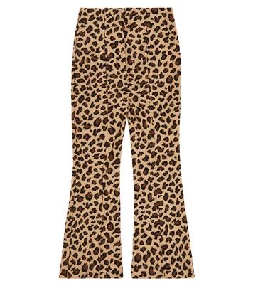 Leopard-print jersey flared pants | Monnalisa