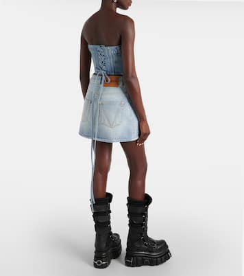 Distressed denim miniskirt | Vetements