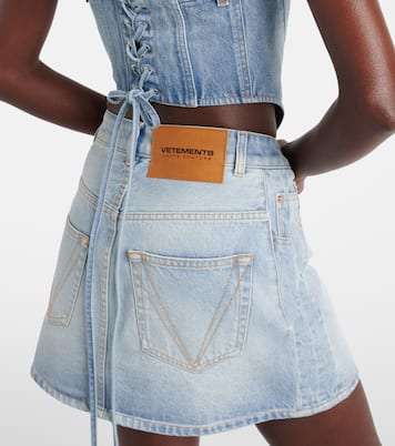 Distressed denim miniskirt | Vetements