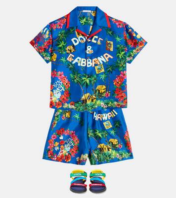 Printed silk Bermuda shorts | Dolce&Gabbana Kids