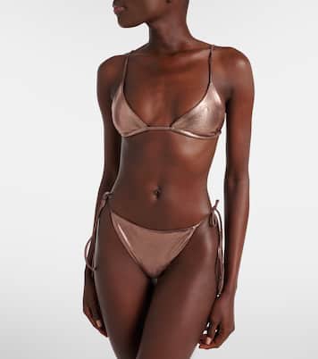 Haut de bikini Via en lamé | Jade Swim